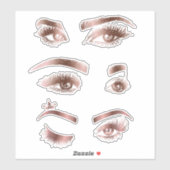 Make-upkunstenaar Mooie Hand getrokken Ogen Brows  Sticker (Vel)