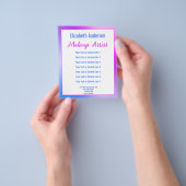 Make-upkunstenaar Paarse Witte en Blauwe Tekst Sja Flyer (Hand)