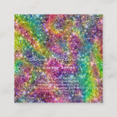 Make-upkunstenaar Rainbow Glitter Vierkante Visitekaartje (Achterkant)