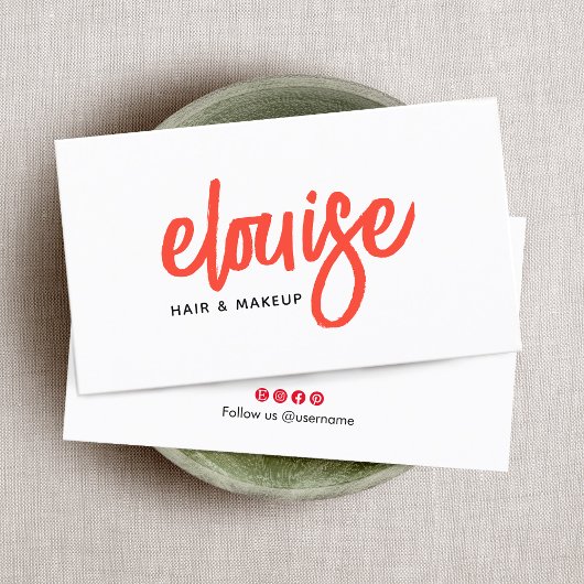 Make-upkunstenaar Red Script Business Visitekaartje