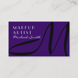 Make-upkunstenaar Stijlvol Monogram Modern Diep Vi Visitekaartje