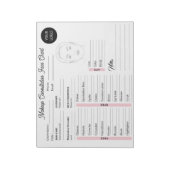 Make-upraadpleging gezicht wit en roze grafiek notitieblok (Gedraaid)