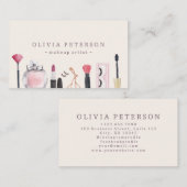 Make-upstylist, waterverf Visitekaartje (Voorkant / Achterkant)