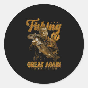 Make Vissen Great Again Funny beroemd gemaakt door Ronde Sticker