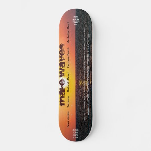 Make Waves Ltd. en Genummerde South Bay Sidewalk S Skateboard (Voorkant)