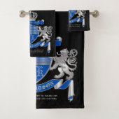 Make Your Own Coat of Arms Blue Silver Lion Emblèm (En situation)