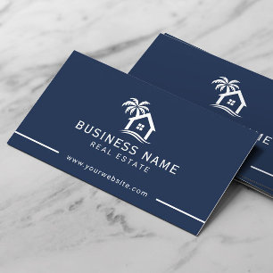 Makelaar Beach House Logo Navy Blue Visitekaartje