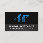 Makelaar Blue Logo | Metalen achtergrond Visitekaartje (Voorkant)