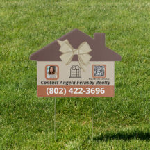 Makelaar bord met QR-code onroerend goed bord