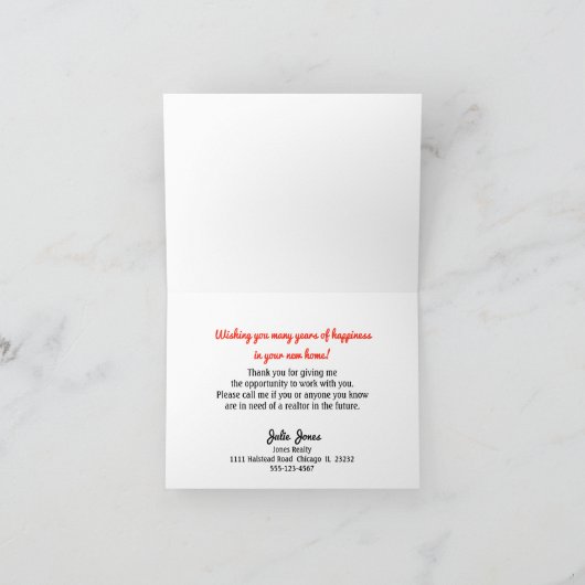 Makelaar Brick House dank u kaart (Binnen)