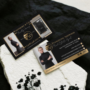 Makelaar Broker Luxe Zwart Goud Foto Visitekaartje