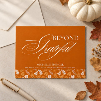 Makelaar Client Thanksgiving | Elegante Foto Feestdagenkaart