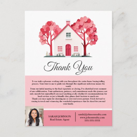 Makelaar  Dank aan cliënt Briefkaart (Voorkant)