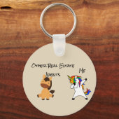 Makelaar geschenk paard dansend eenhoorn sleutelhanger (Voorkant)