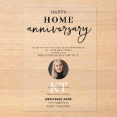 Makelaar Happy Home Jubileum Dank u Acryl Uitnodigingen (Voorkant)