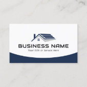 Makelaar Huis Dak Logo Modern Navy Blue Visitekaartje (Voorkant)