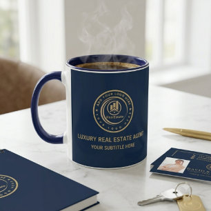 Makelaar in onroerend goed Aangepast logo voor m Mok
