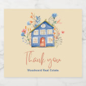 makelaar in onroerend goed dank u klanten Celebrat Sparkling Wijnetiket (Enkel label)