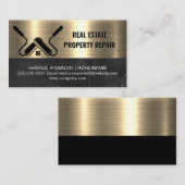 Makelaar in onroerend goed | Metaalgoud | Verfroll Visitekaartje (Voorkant / Achterkant)