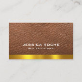 Makelaar makelaar Brown Gold Custom Photo Visitekaartje (Voorkant)