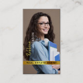 Makelaar Makelaar Foto toevoegen Monogram qr Visitekaartje (Voorkant)