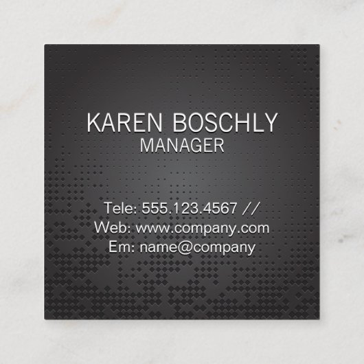 Makelaar | Metalen Achtergrond Vierkante Visitekaartje (Achterkant)