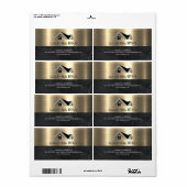 Makelaar | Metallic Goud Marmer Zakelijk Etiket (Full Sheet)