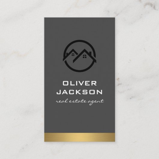 Makelaar Metallic Trim Visitekaartje (Voorkant)