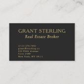 Makelaar Minimalistische Black Gold QR-code Visitekaartje (Voorkant)