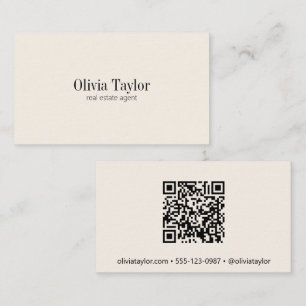 Makelaar Modern Minimaal Professioneel QR Visitekaartje