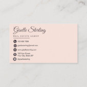 Makelaar Navy Blue Blush Pink Foto Visitekaartje (Achterkant)