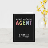 Makelaar Onroerend Goed Aangepaste Naam | Cadeaus Kaart (Gele Bloem)