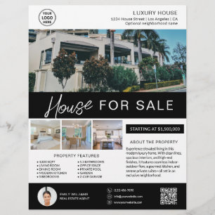 Makelaar Onroerend Goed Huis Te Koop Aangepast Log Flyer