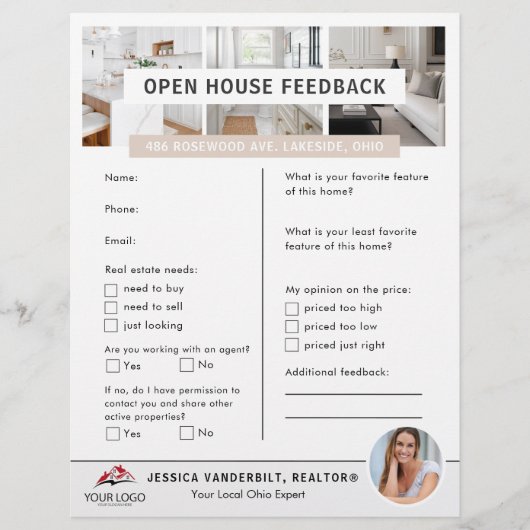 Makelaar Open Huis Feedback Formulier Flyer (Voorkant)