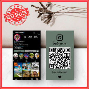Makelaar Realtor Instagram Sage Green QR Visitekaartje