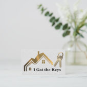 Makelaar | Sleutels | Gold Home Visitekaartje (Staand voorkant)