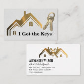 Makelaar | Sleutels | Gold Home Visitekaartje (Voorkant / Achterkant)