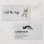 Makelaar | Sleutels | Marmer Visitekaartje (Voorkant / Achterkant)