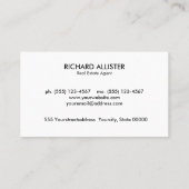 Makelaar van de logo visitekaartje (Achterkant)