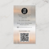 Makelaar zilver Metallic Gold Marmer Visitekaartje (Achterkant)