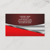 makelaarskantoor | rood metallic visitekaartje (Achterkant)