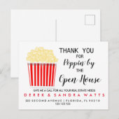 makelaarsobject POPCORN open huis Aankondiging Pos Briefkaart (Voorkant / Achterkant)