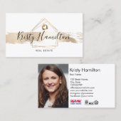 makelaarster voor onroerend goed visitekaartje (Voorkant / Achterkant)