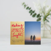 Maken van spirits Bright Red Script Gold Foil | Fo Briefkaart (Staand voorkant)