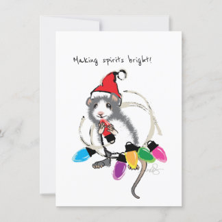 Maken van spirits met heldere kerstmuis kaart