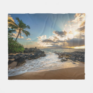 Makena Beach Cove Sunset Fleece Deken