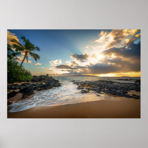 Makena Beach Cove Sunset Poster