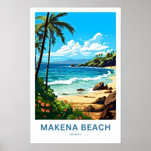 Makena Beach Hawaii Reisprint Poster (Voorkant)
