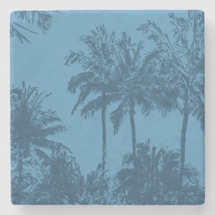 Makena Beach Hawaiian Sketchy Palms Stenen Onderzetter
