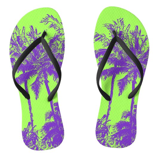 Makena Beach Hawaiian Sketchy Palms Teenslippers (Voetbed)